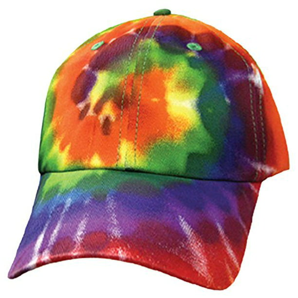 Men Womens Dad Hat Rainbow Tie Dye Peace Sign Unisex Hip-Hop Baseball Caps 